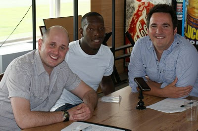 Mike and Jon with Lloyd Doyley